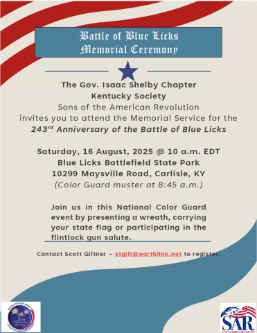 2025-08-16 - Blue Licks Memorial Flyer