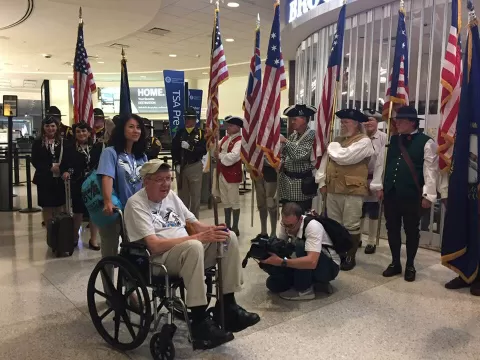 Honor Flight.  Photo by Marika Wesolosky